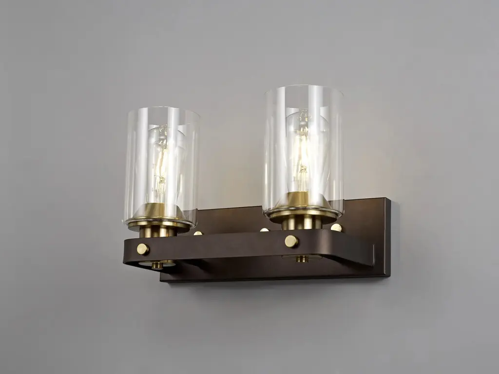 Derryclare Double Bronze Wall Light