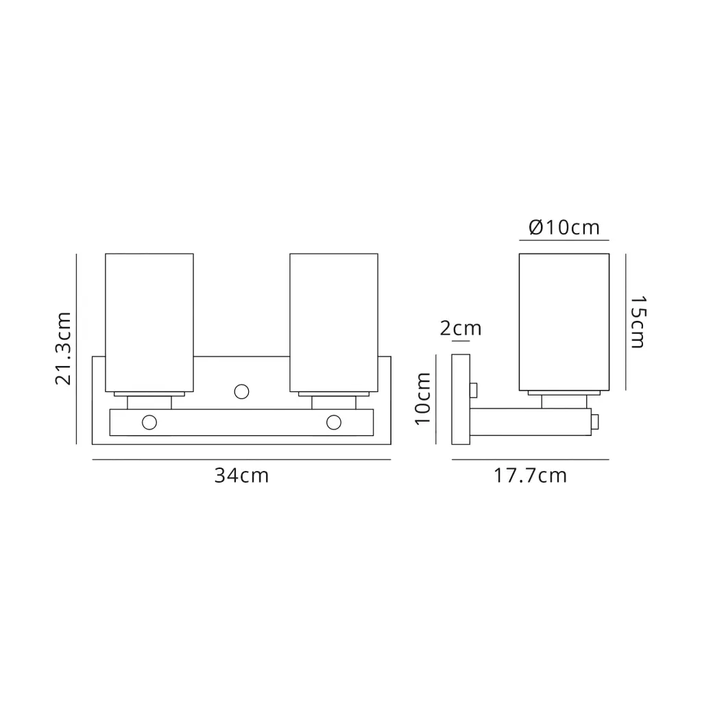 Derryclare Double Bronze Wall Light