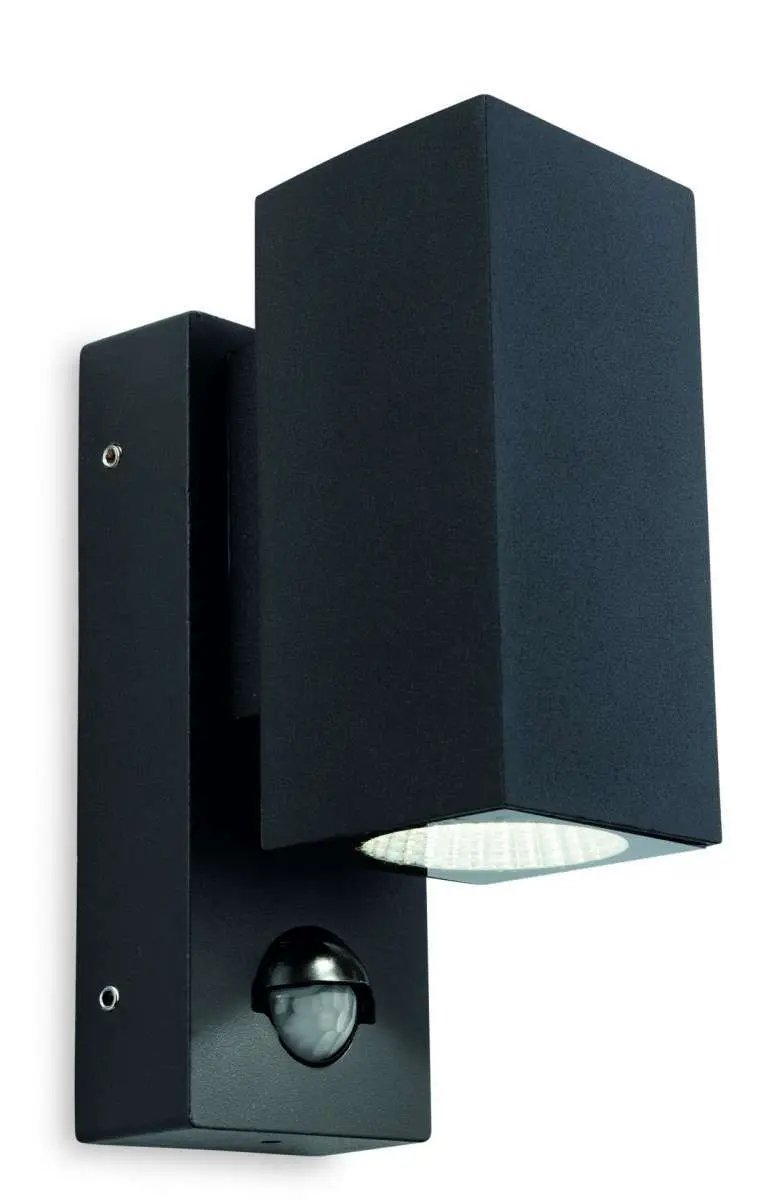 Dino LED 2 Light PIR Wall Light IP44 6W LED 4000K Graphite