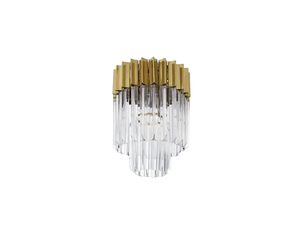 Donard Brass 3 Light Flush Fitting with Clear Glass