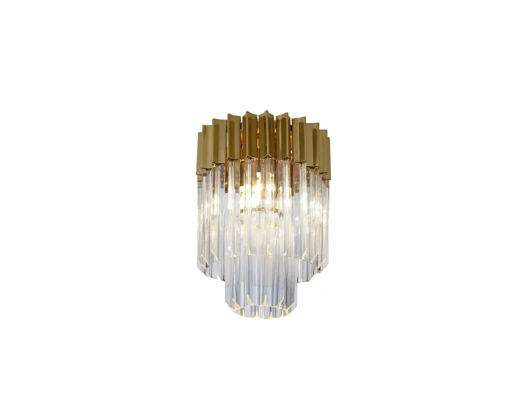 Donard Brass 3 Light Flush Fitting with Clear Glass