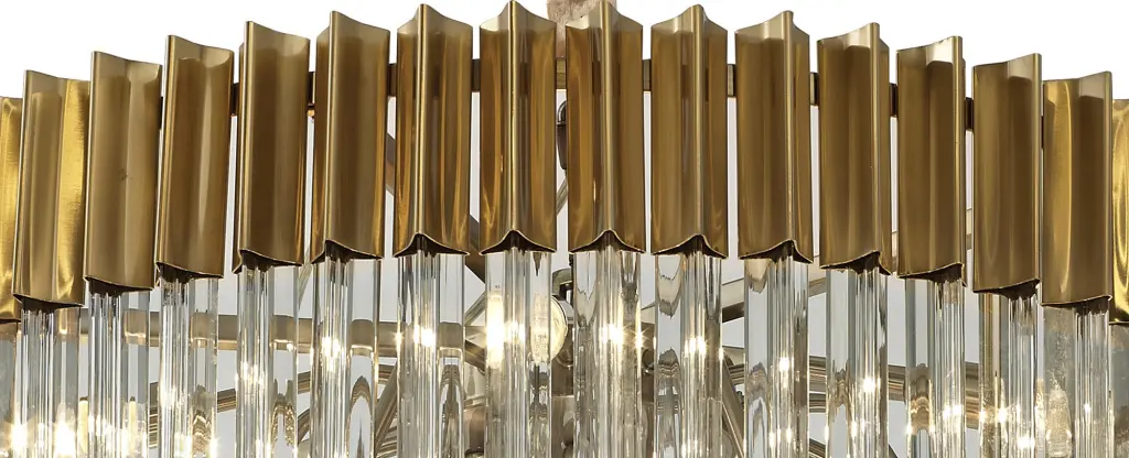 Donard Brass 19 Light Tiered Chandelier with Clear Glass