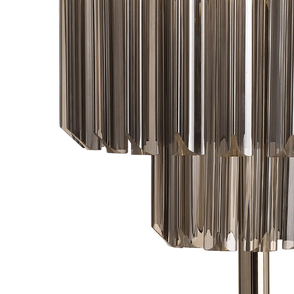 Donard Polished Nickel Table Lamp with Smoked Glass