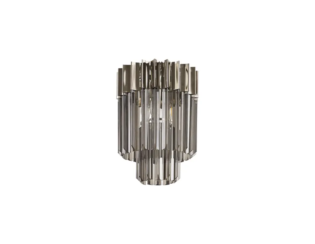 Donard Polished Nickel 3 Light Flush Fitting with Smoked Glass