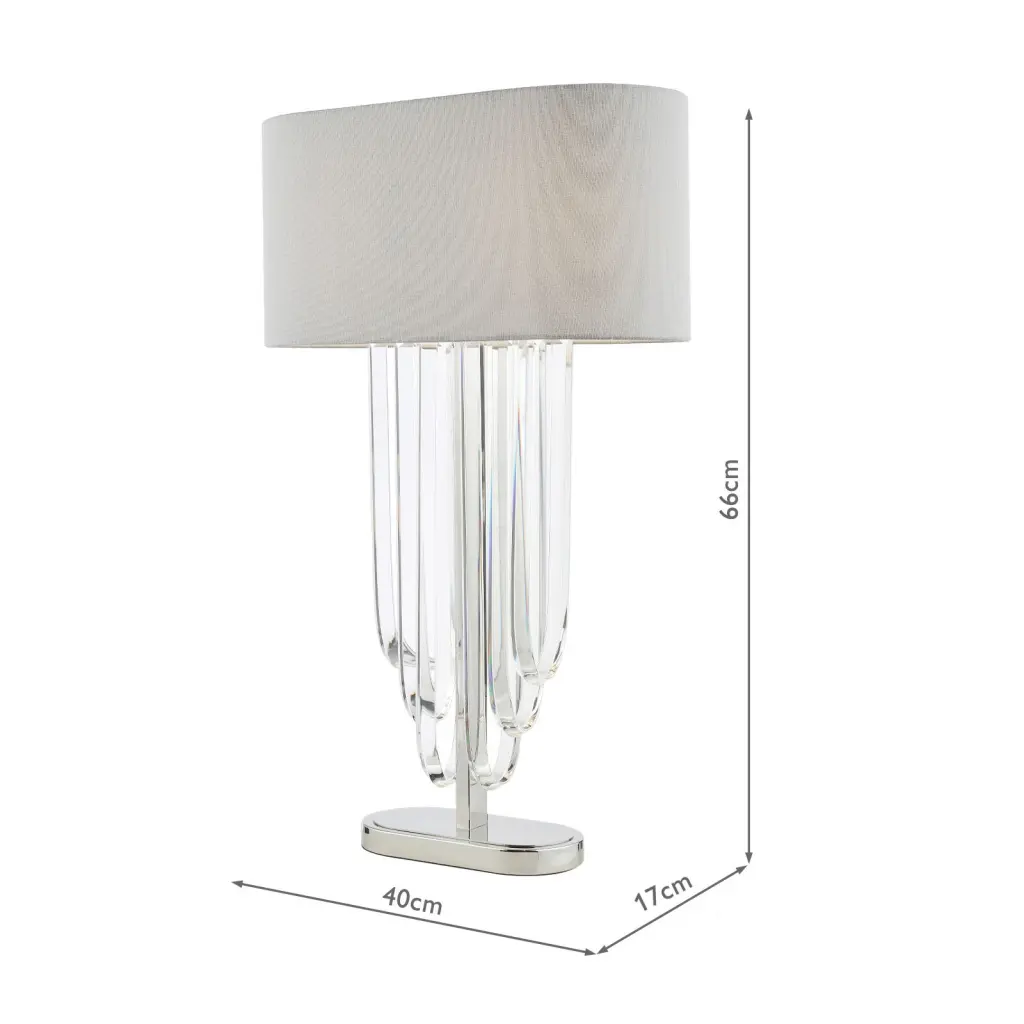 Eltham Polished Nickel Table Lamp C/W Shade