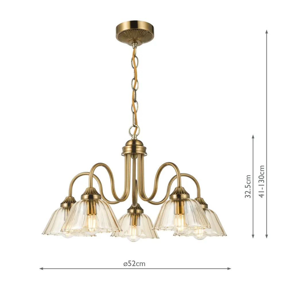 Erika Antique Bronze & Amber Glass Ceiling Pendant
