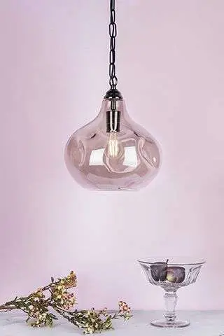 Esarosa 1 Light Pendant Black Chrome And Smoked Glass