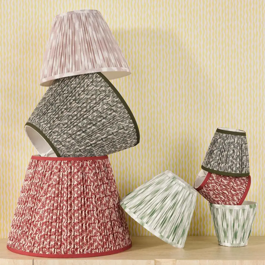 Esther Red 400mm Cotton Empire Shade