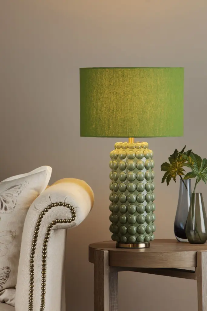 Etzel Green Table Lamp C/W Shade