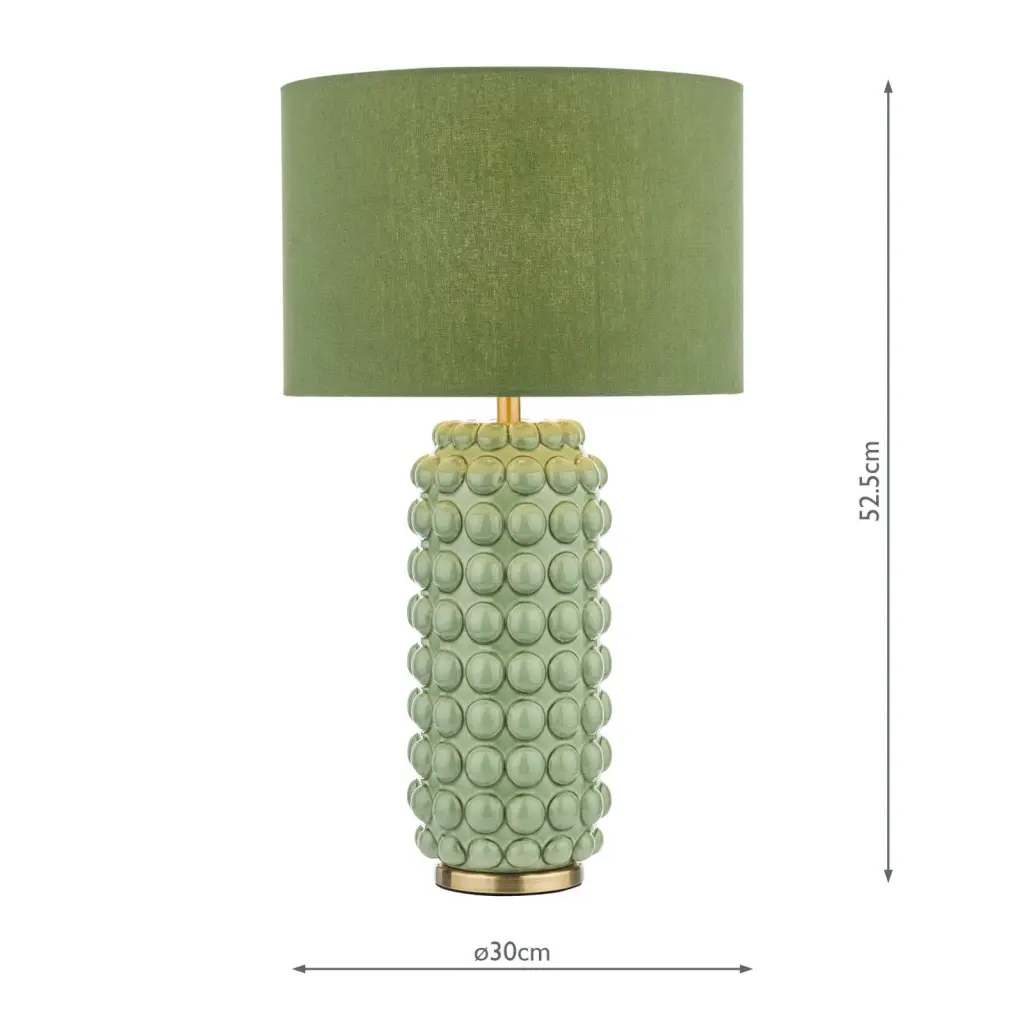 Etzel Green Table Lamp C/W Shade