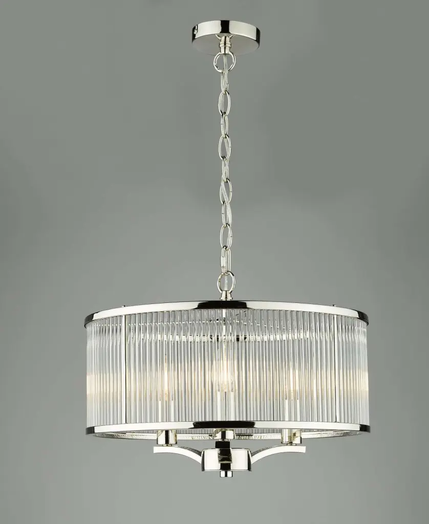 Evelyn Polished Nickel Ceiling Pendant