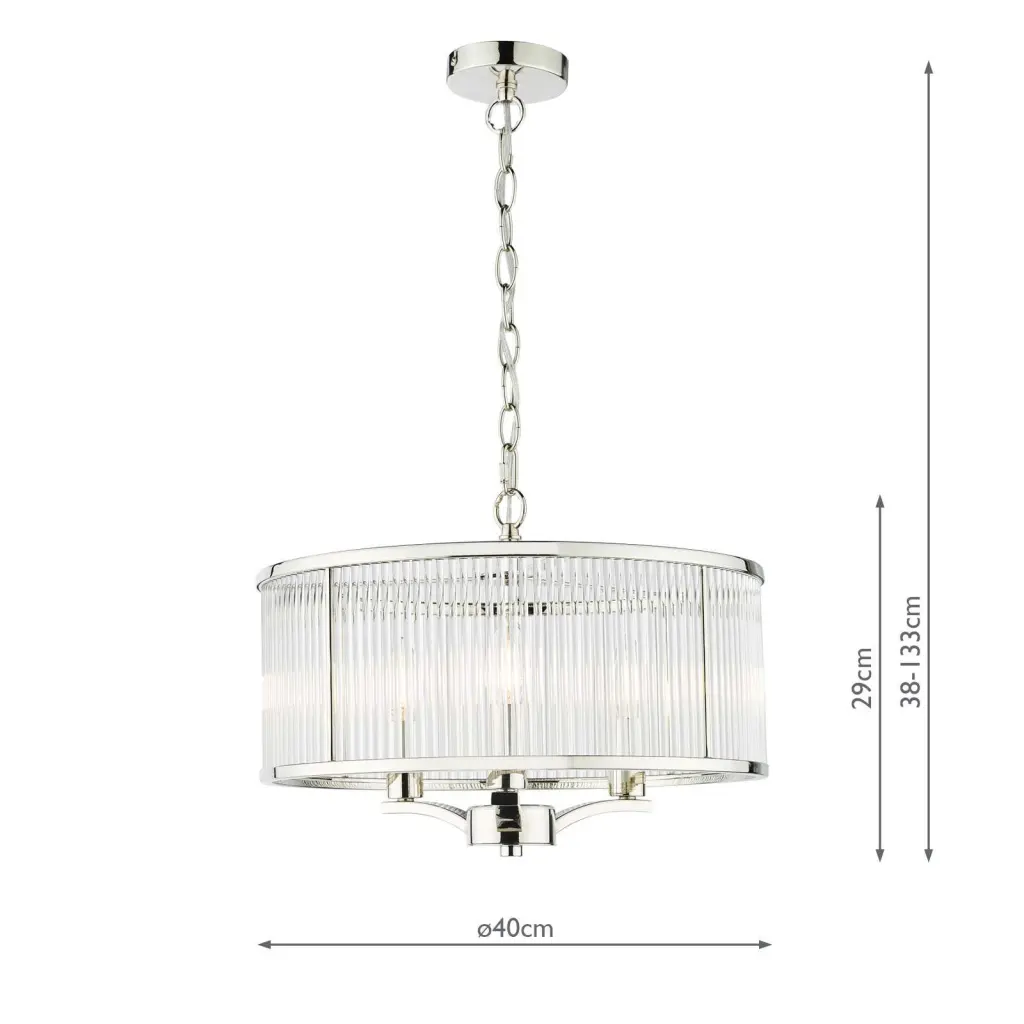 Evelyn Polished Nickel Ceiling Pendant
