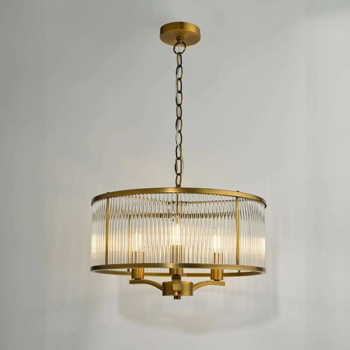 Evelyn 3 Light Antique Bronze & Glass Pendant