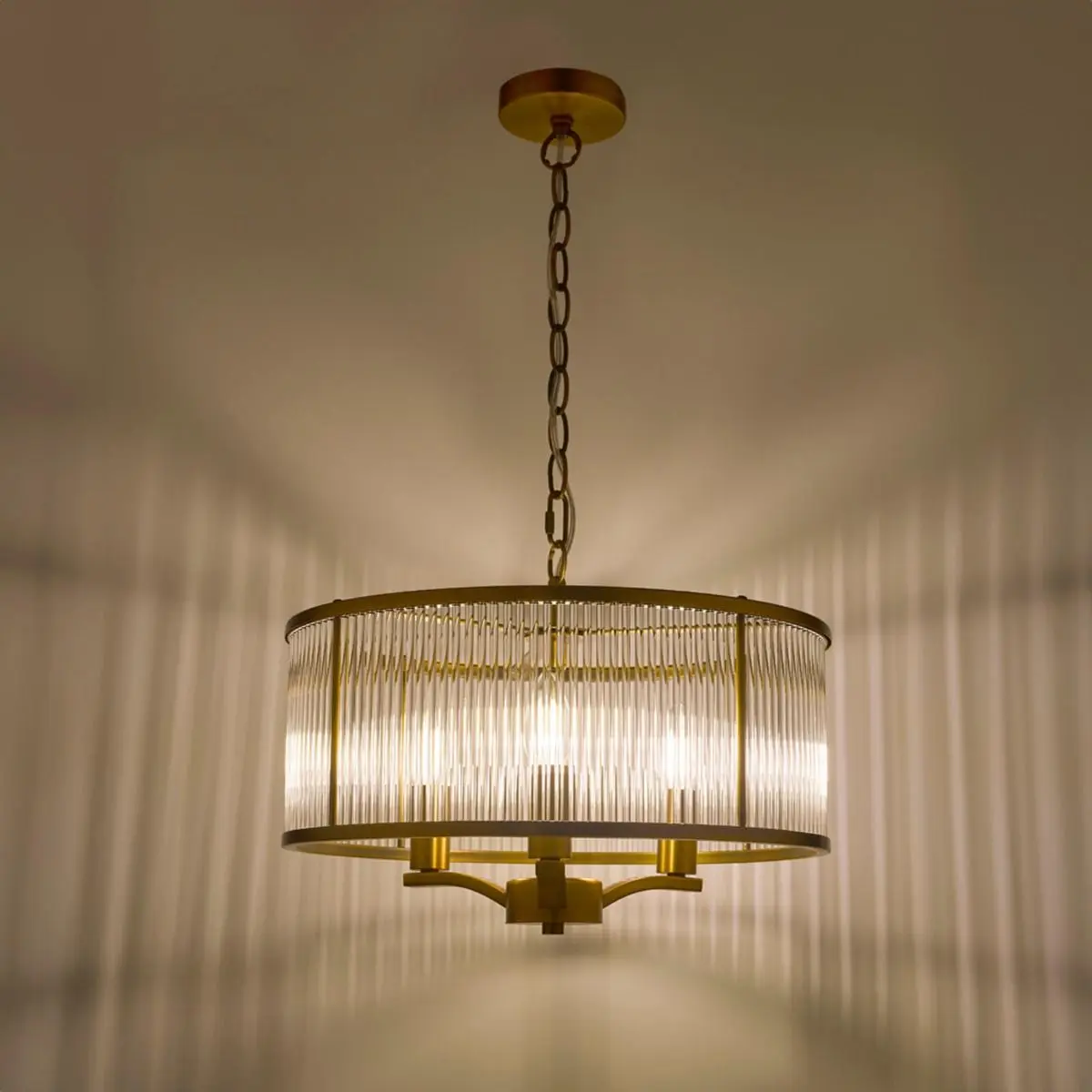Evelyn 3 Light Antique Bronze & Glass Pendant
