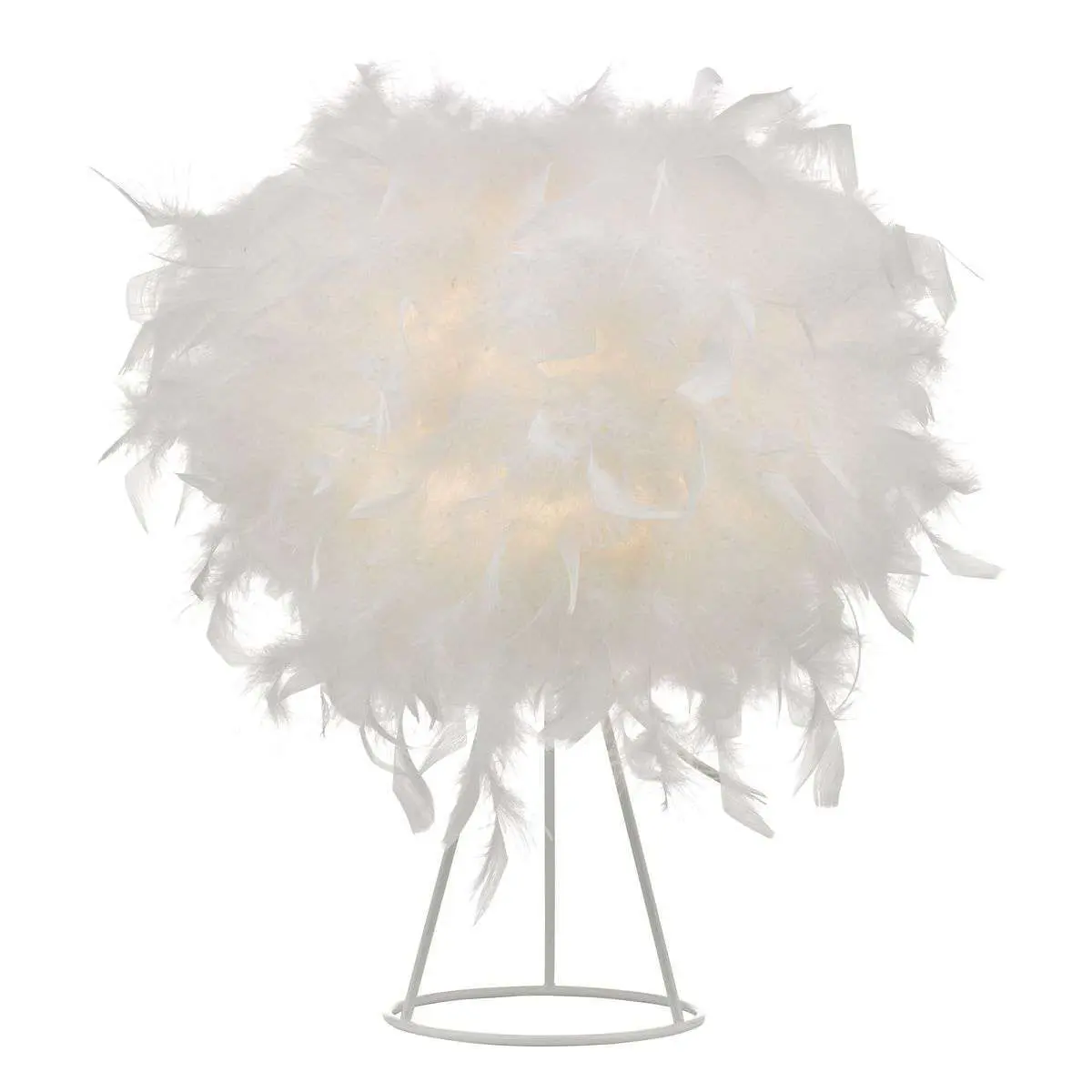 Feather Table Lamp White