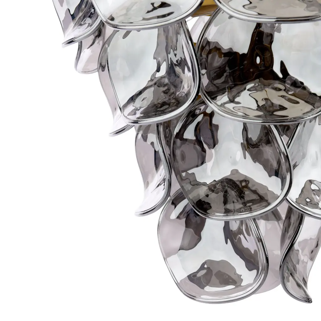 Genoa 8 Light Brass & Smoked Glass Pendant