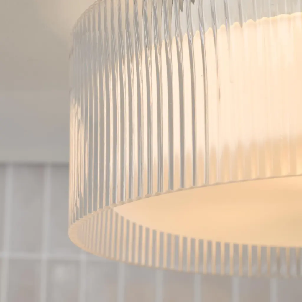 Geryon Polished Chrome Bathroom Flush Light IP44