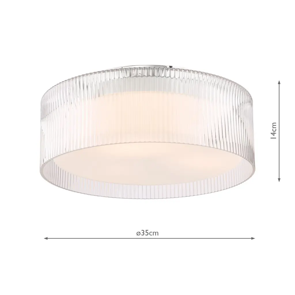 Geryon Polished Chrome Bathroom Flush Light IP44