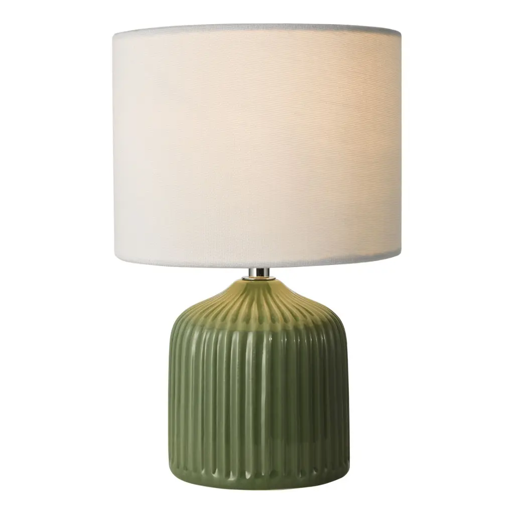 Gigi Green Twin Pack Table Lamps C/W Shade