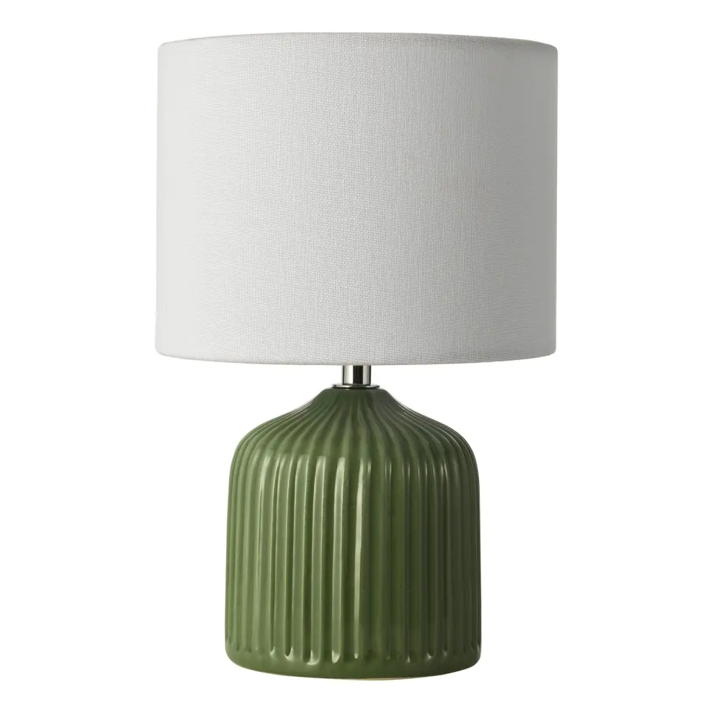 Gigi Green Twin Pack Table Lamps C/W Shade
