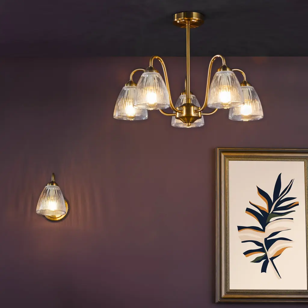 Glynis Antique Bronze 5 Light Semi Flush Fitting