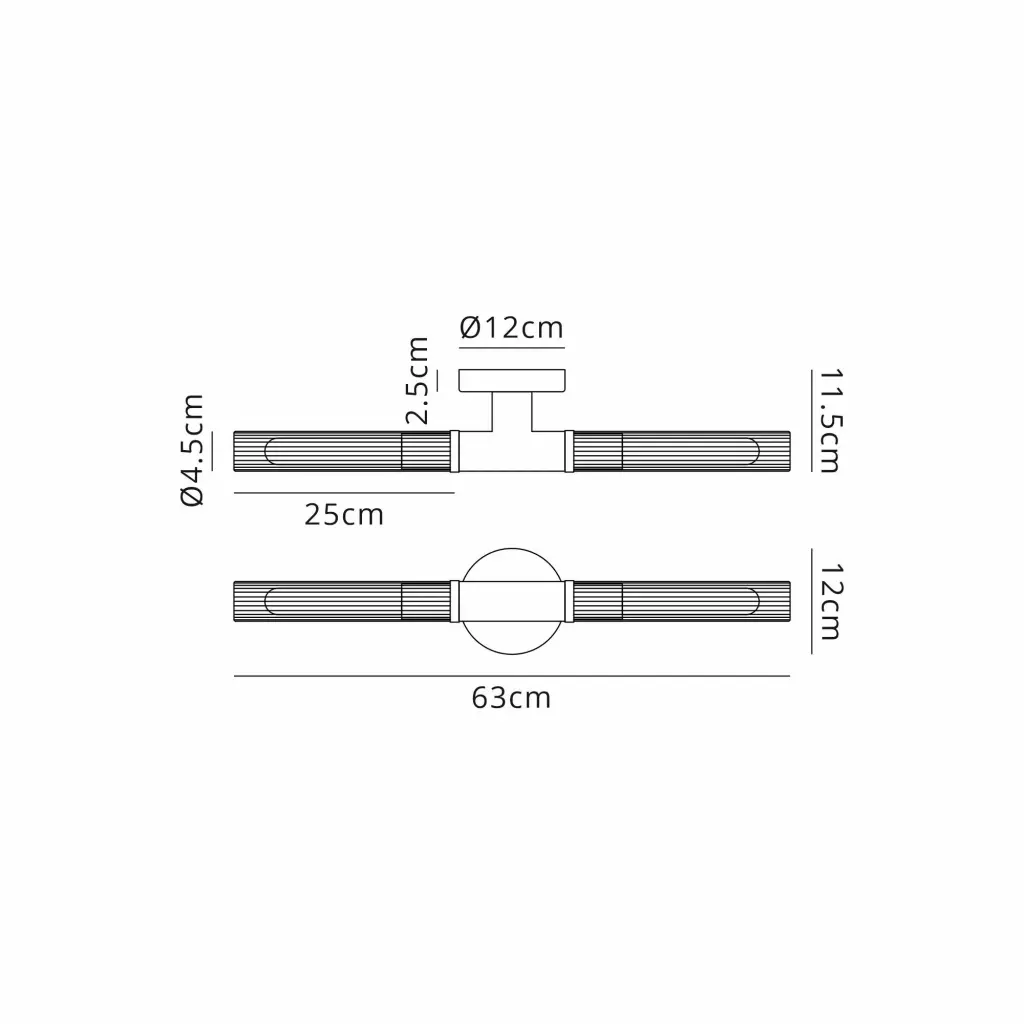 Dee Double Satin Nickel Bathroom Light Wall or Ceiling IP44