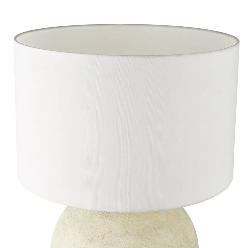 Havana Natural Ceramic Table Lamp C/W White Shade