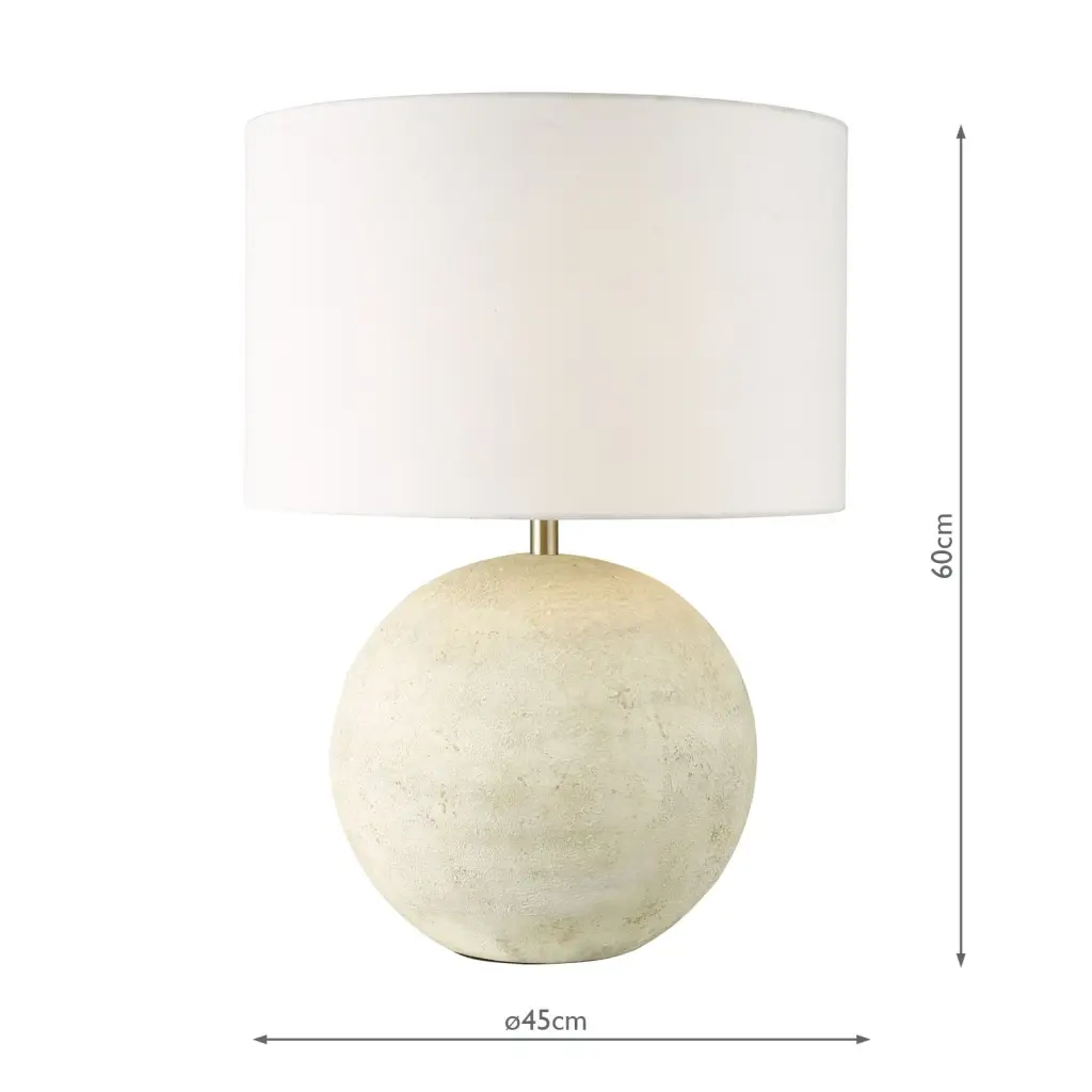 Havana Natural Ceramic Table Lamp C/W White Shade
