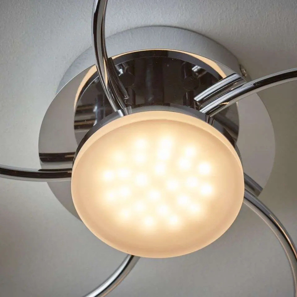 Helsinki 6 Light Semi-Flush Fitting Warm White