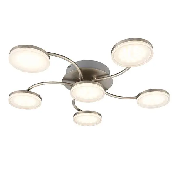 Helsinki 6 Light Semi-Flush Fitting Warm White