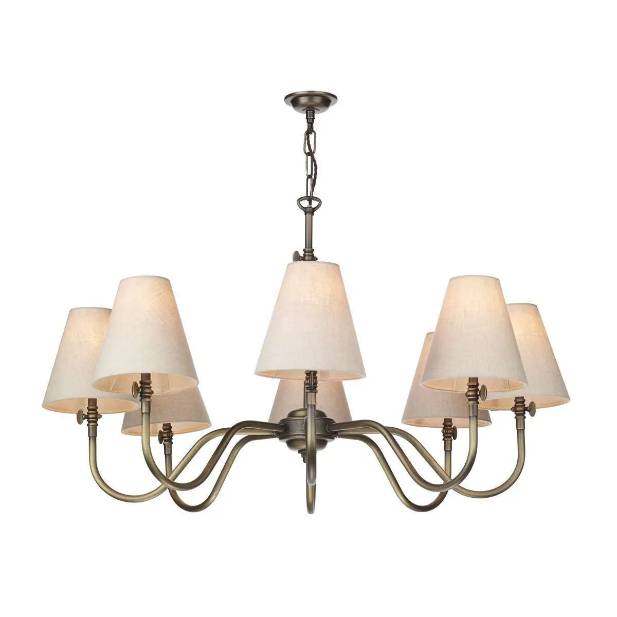 Hicks 8 Light Pendant Antique Brass