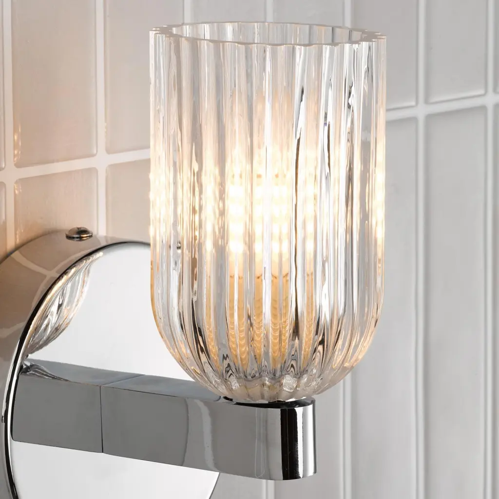 Hilaria Polished Chrome Single Wall Light IP44
