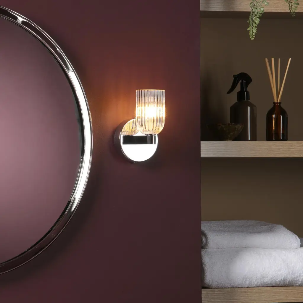 Hilaria Polished Chrome Single Wall Light IP44
