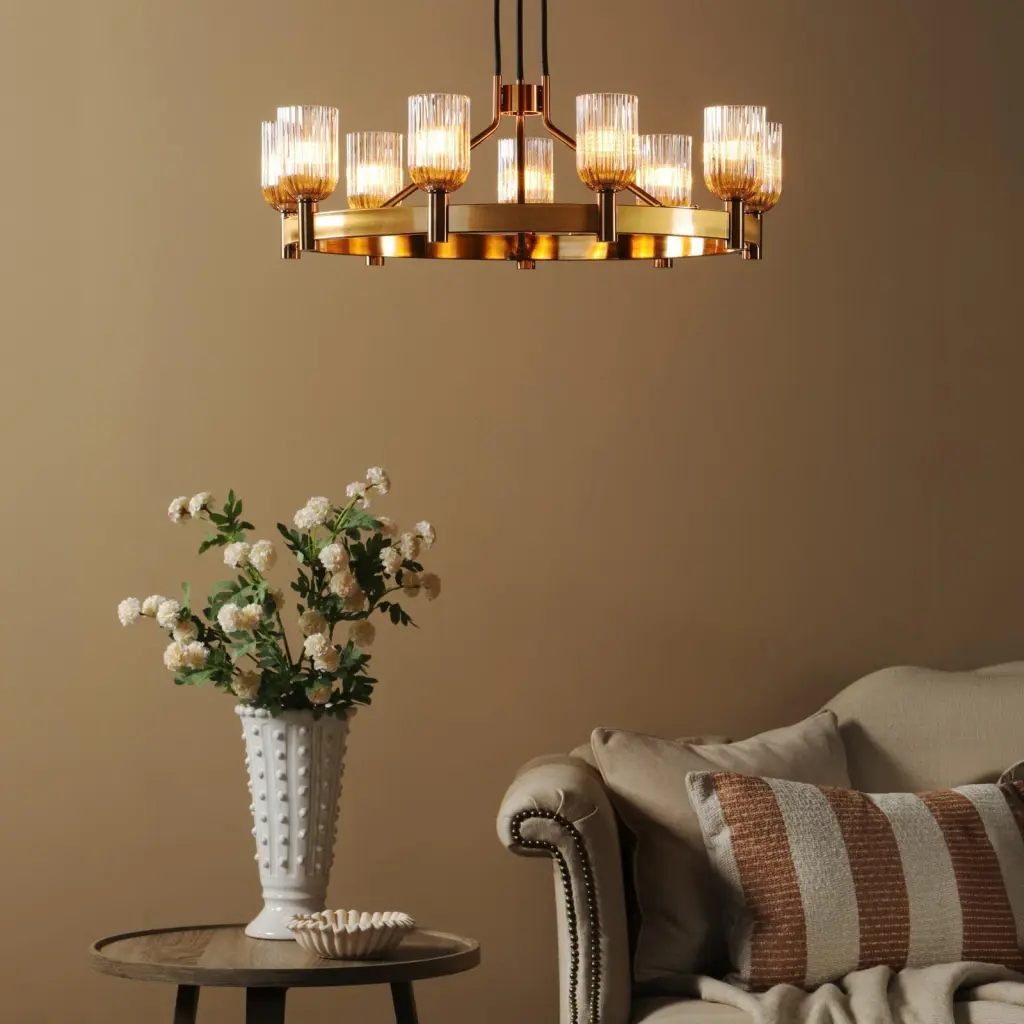 Hilaria 9 Light Antique Gold Ceiling Pendant