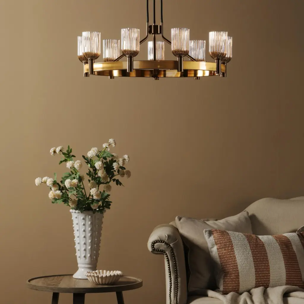Hilaria 9 Light Antique Gold Ceiling Pendant