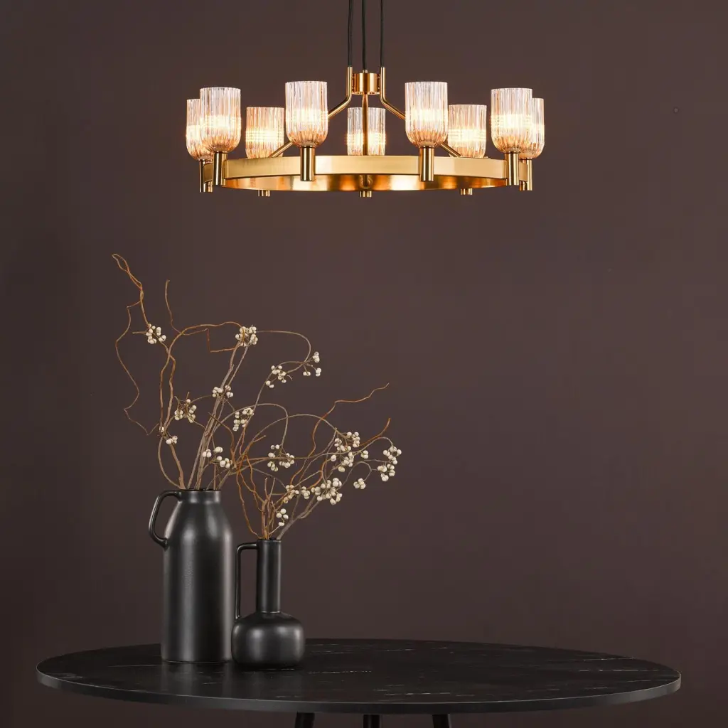 Hilaria 9 Light Antique Gold Ceiling Pendant