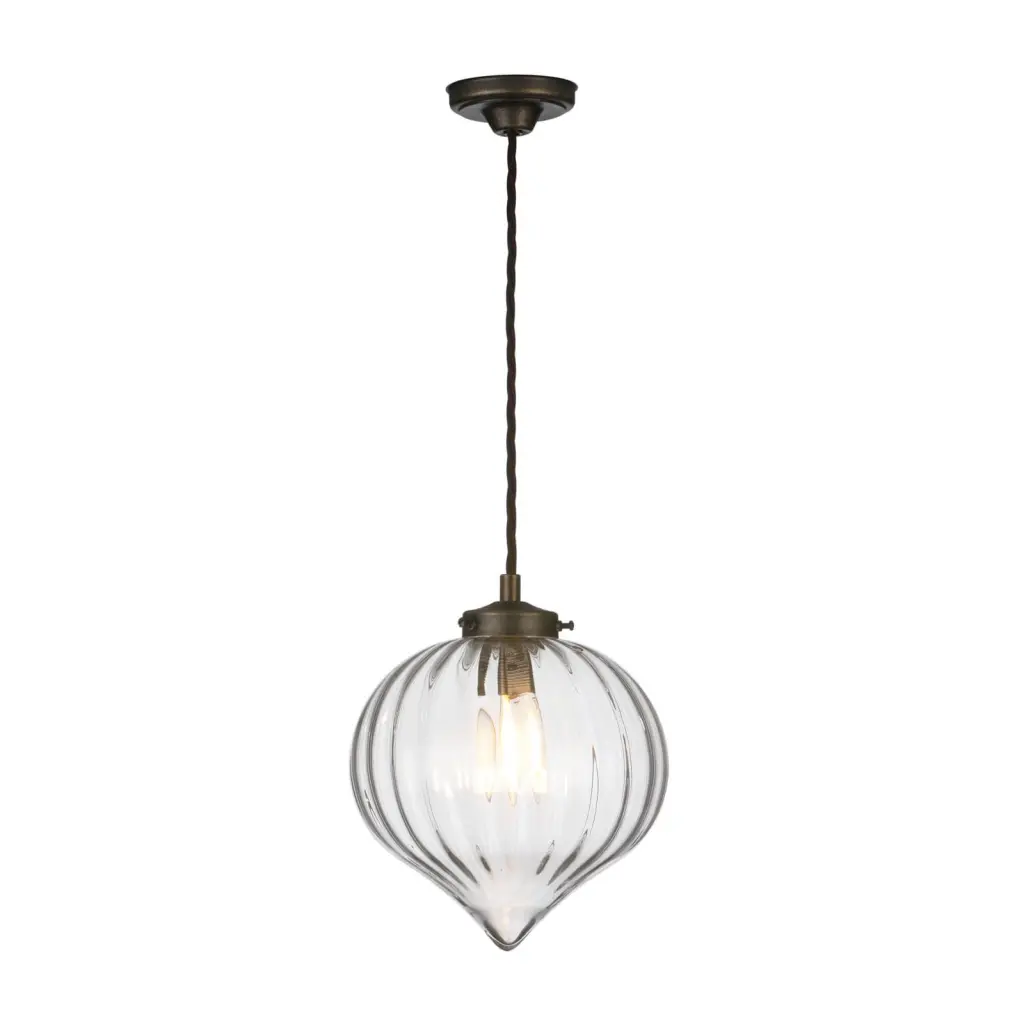 Holborn Antique Brass & Glass Pendant