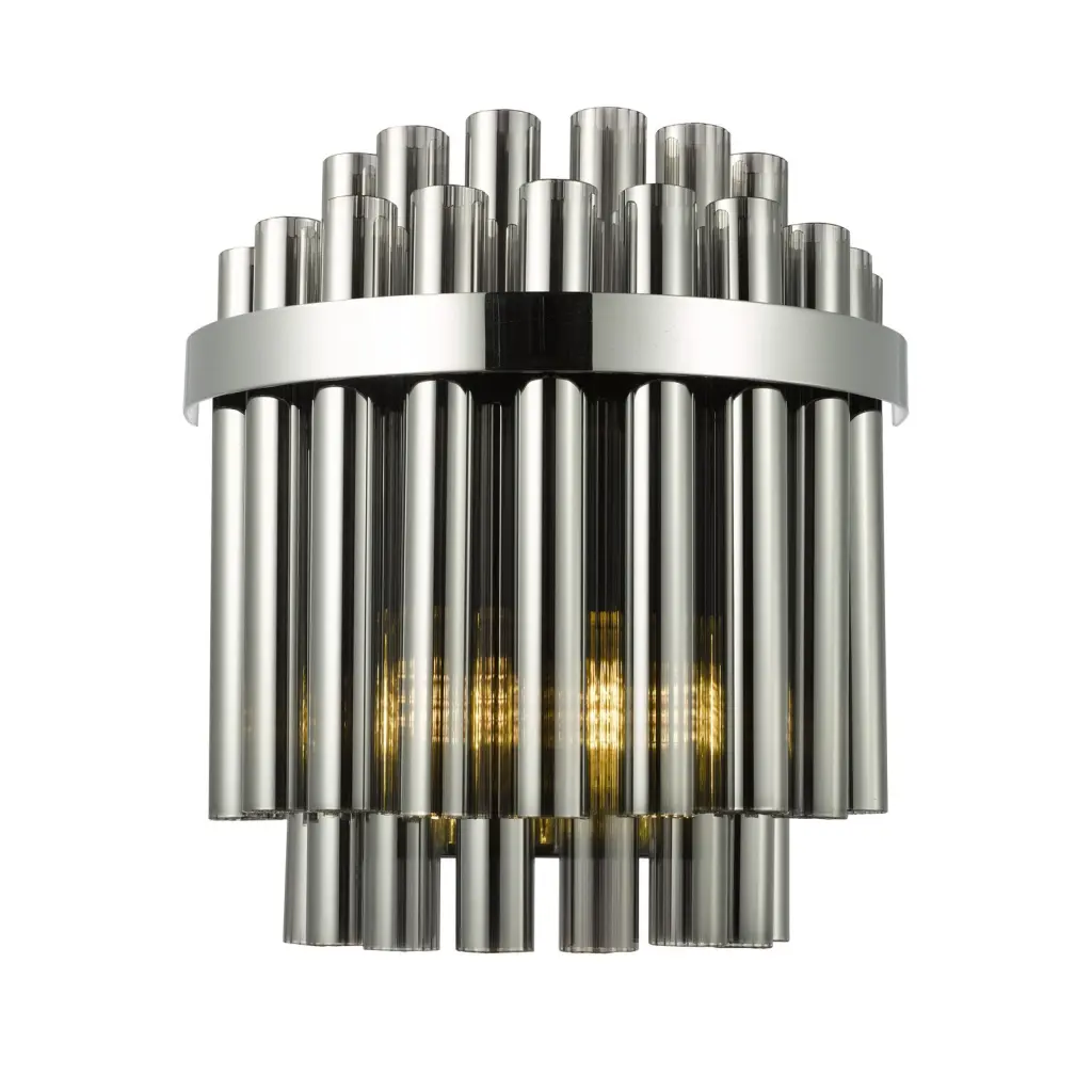 Imani Polished Chrome & Smoked Glass Wall Lightt