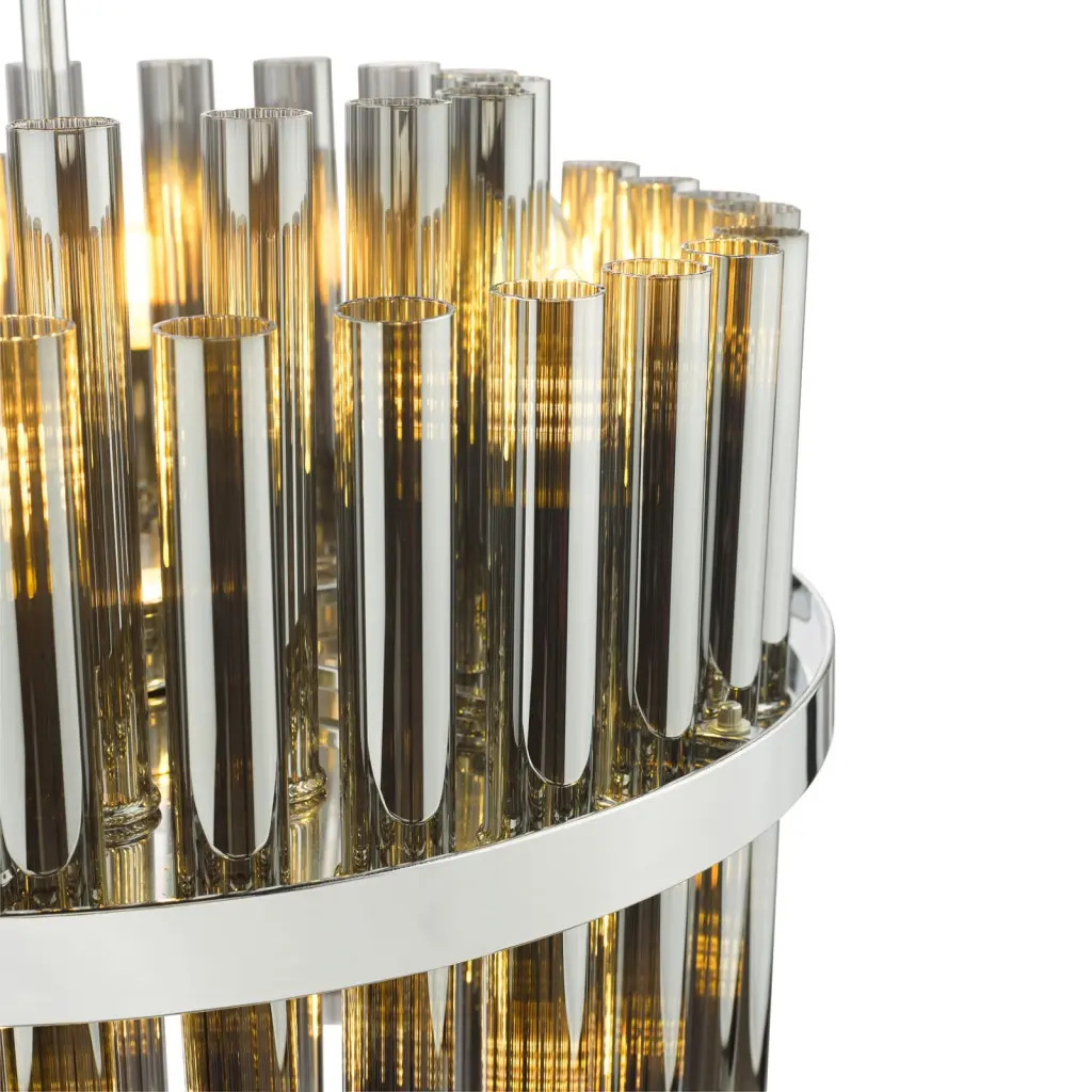 Imani 12 Light Polished Chrome & Smoked Glass Pendant