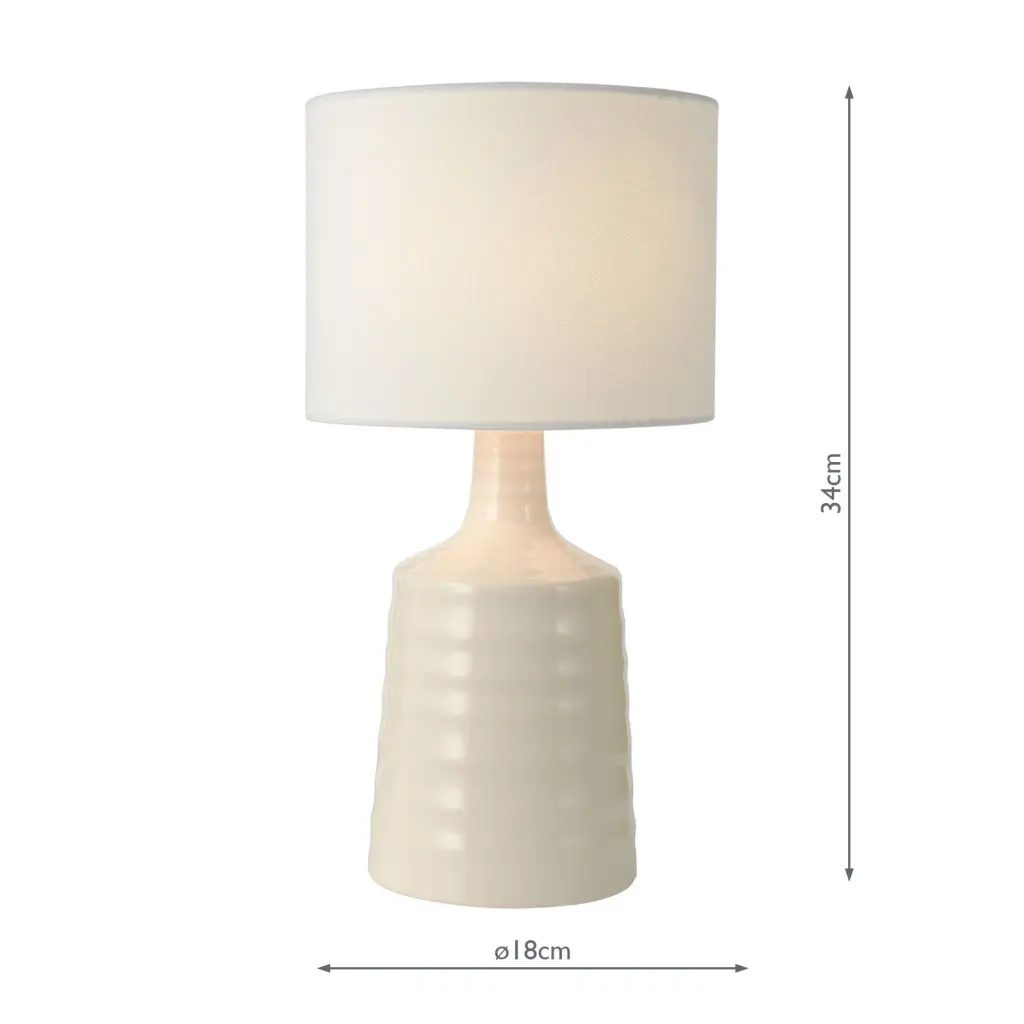 Inci Twin Pack Cream Table Lamp C/W Shade