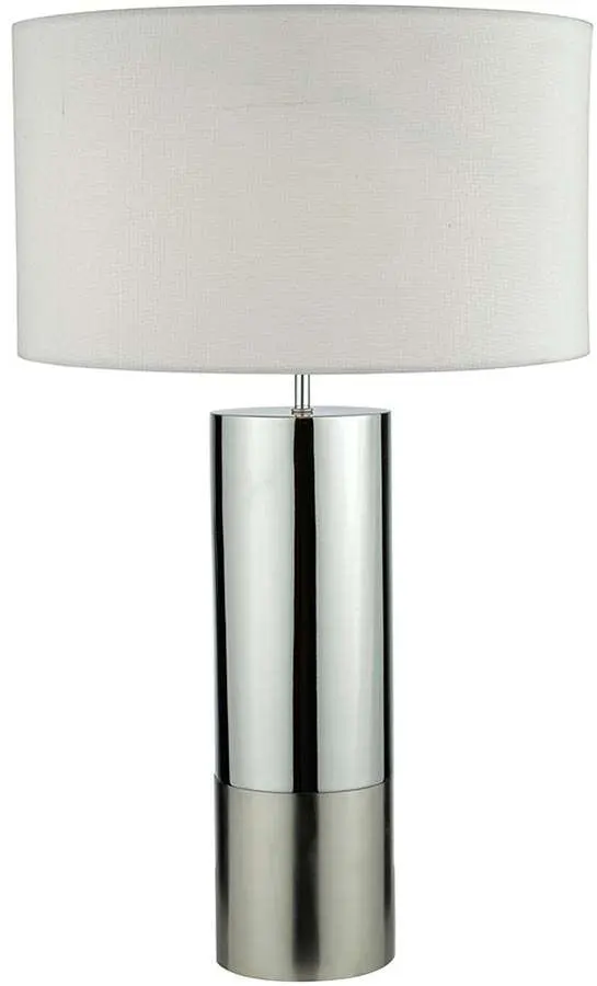 Ingleby Polished Chrome & Brushed Chrome C/W White Shade