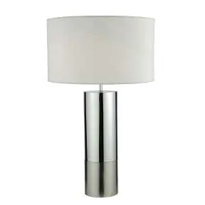 Ingleby Polished Chrome & Brushed Chrome C/W White Shade