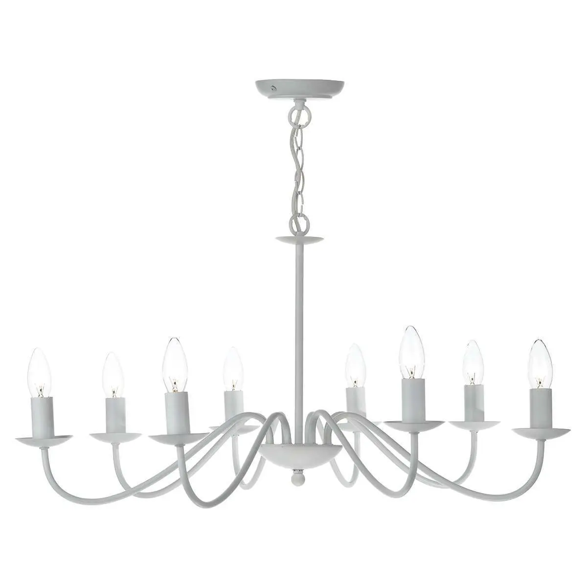 Irwin 8 Light Pendant Dual Mount White