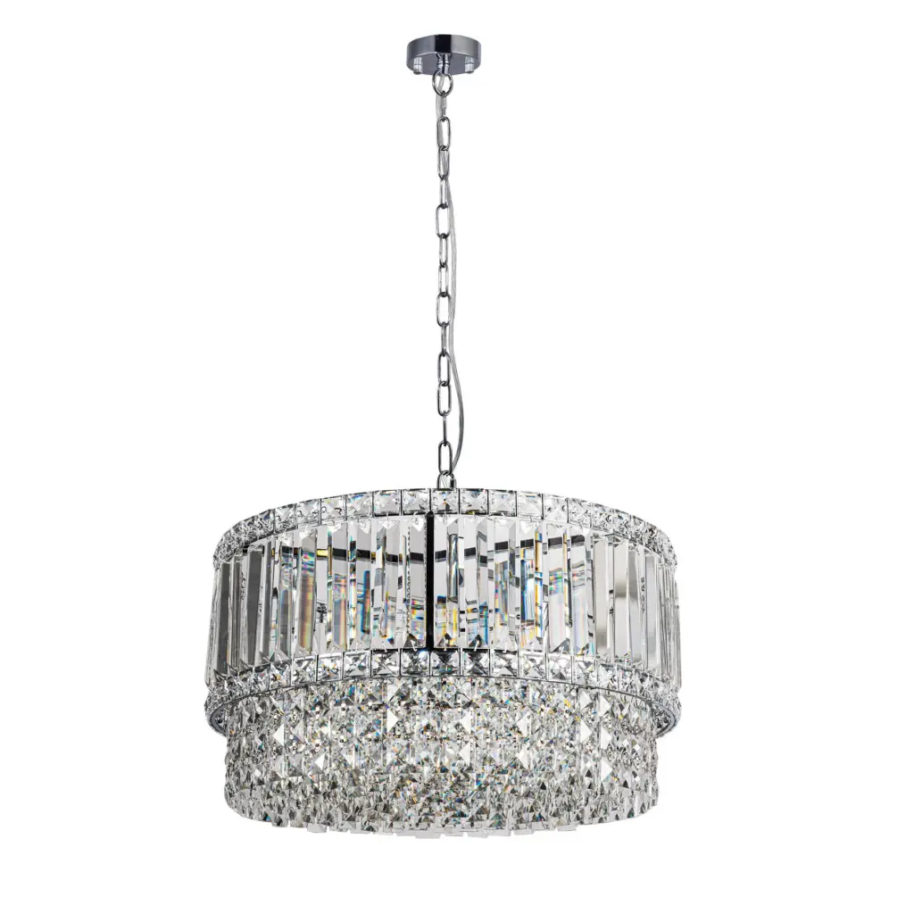 Isla 6 Light Crystal Pendant in Polished Chrome