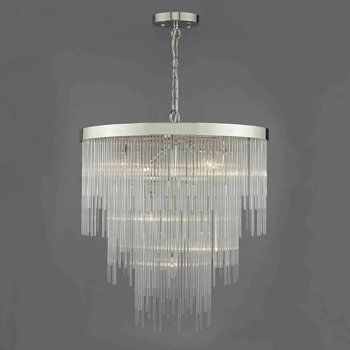 Isla 7lt Pendant Polished Chrome & Clear Glass Rods