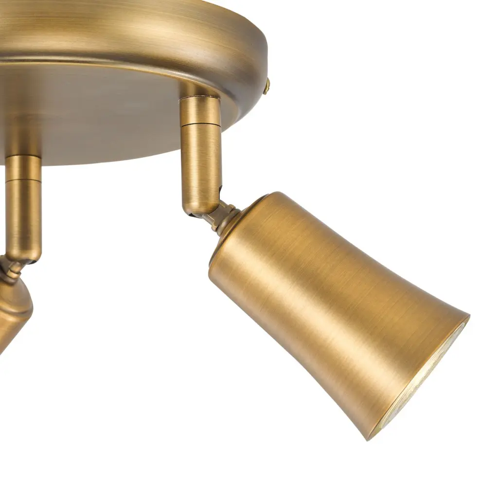 Jedrek 3 Light Aged Brass Spotlight