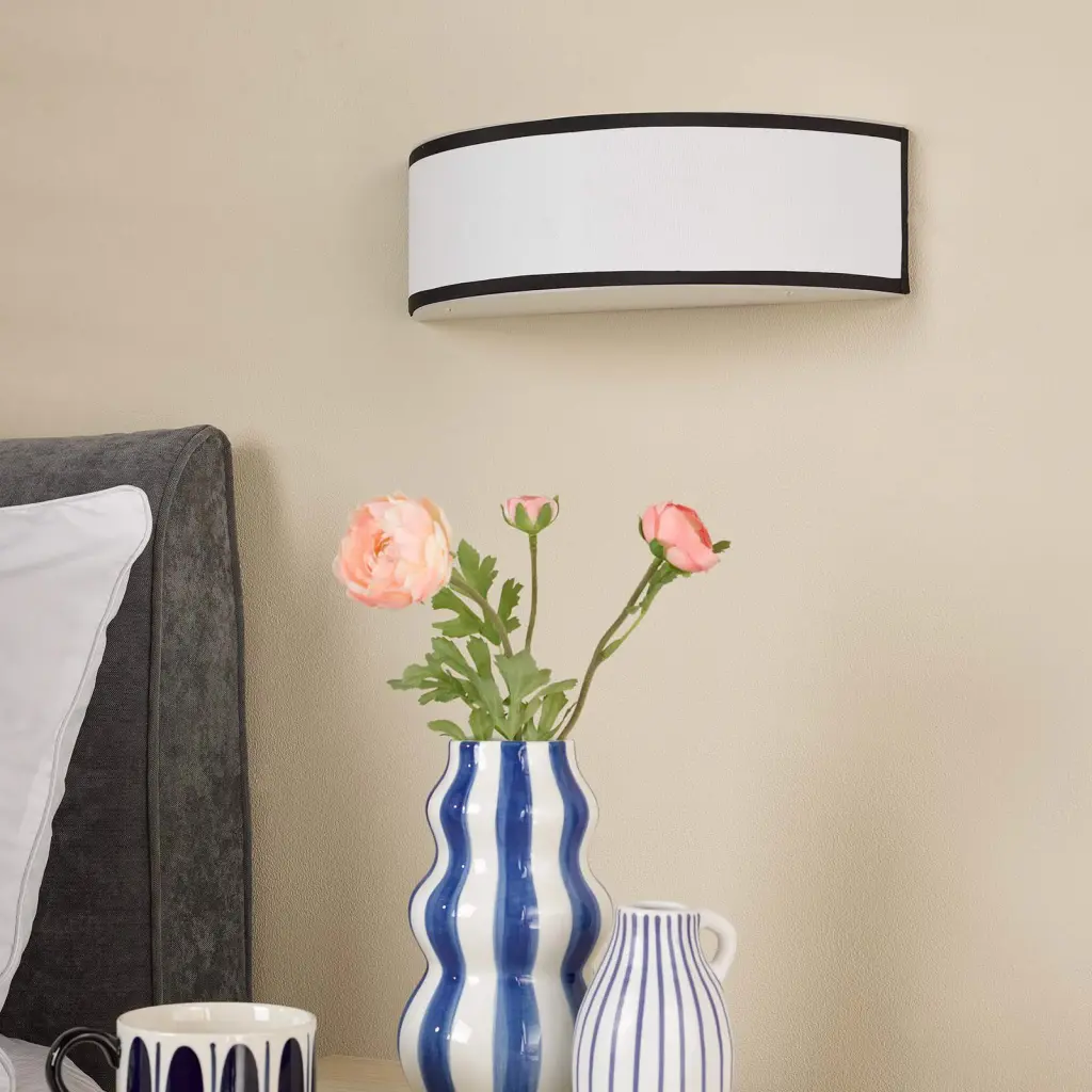 Jemima White & Black Wall Light