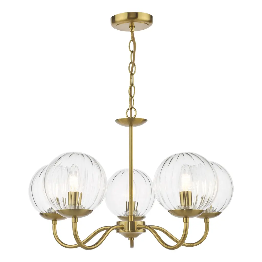 Jocelyn 5 Light Brass Pendant