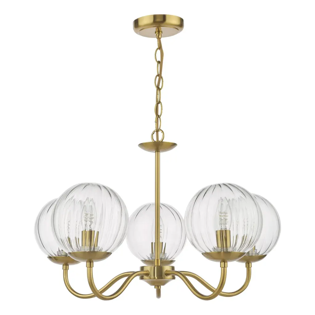Jocelyn 5 Light Brass Pendant