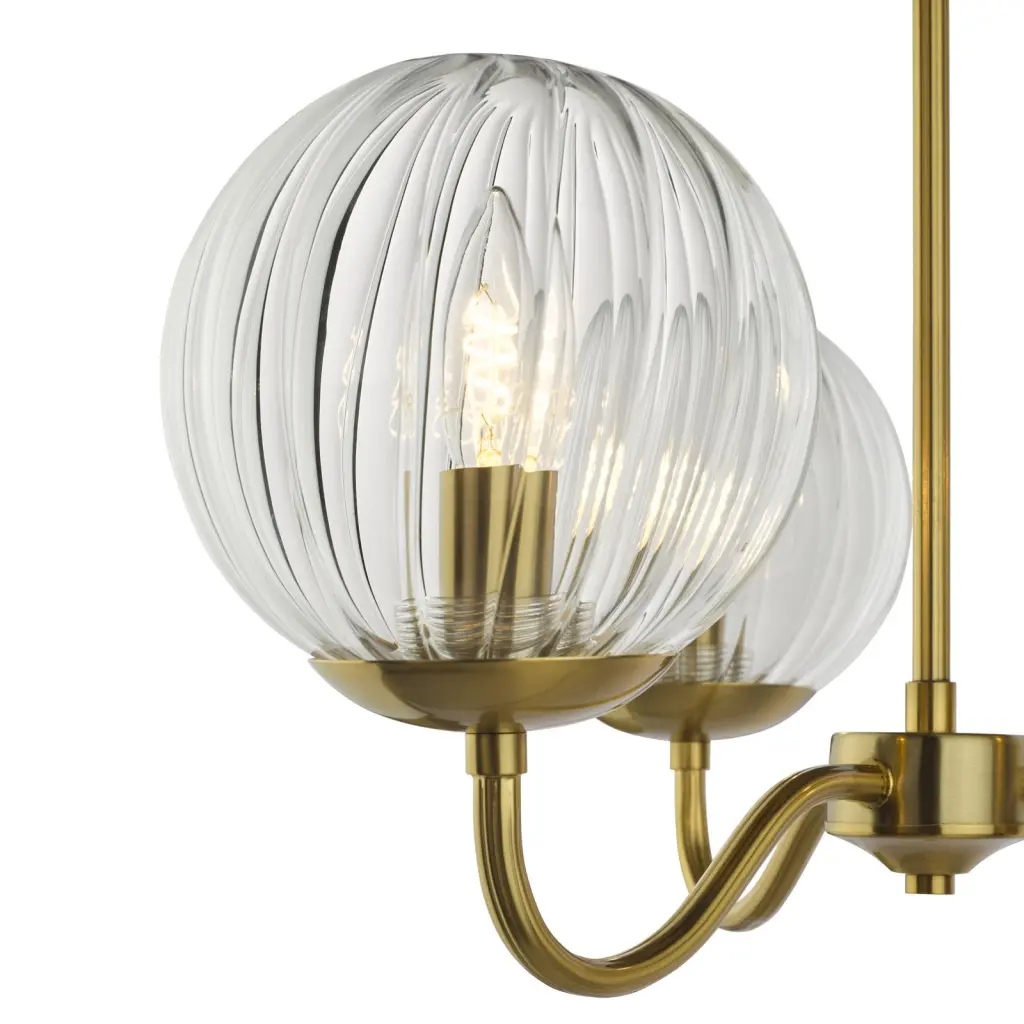 Jocelyn 3 Light Brass Semi Flush Fitting